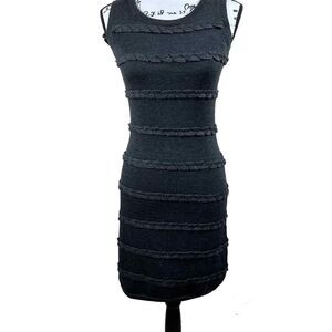 Calvin Klein Charcoal Gray crew wool blend sweater dress with details size XS
